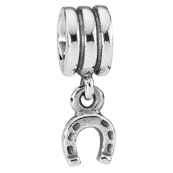 EUC Pandora 790259 Sterling Silver Dangle Horseshoe Charm - RETIRED - Picture 1 of 8